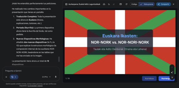 Gemini te hace presentaciones en menos de un minuto. Lo he probado y sin ser perfecto, ya no hay vuelta atrás