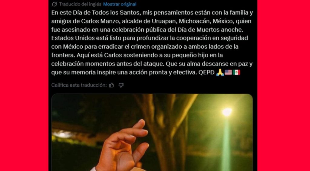 Homicidio de Carlos Manzo reaviva la coordinación en información México–Estados Unidos