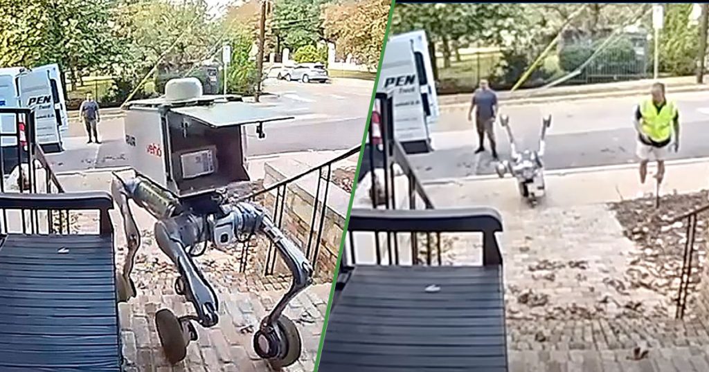 La tecnología nos va a sustitui… robot repartidor cae al querer entregar un pedido
