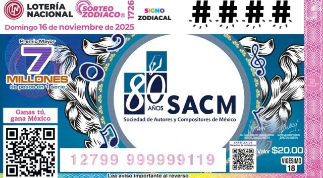 Lotería Nacional celebra 80 años de la Sociedad de Autores y Compositores con un billete conmemorativo (+video)