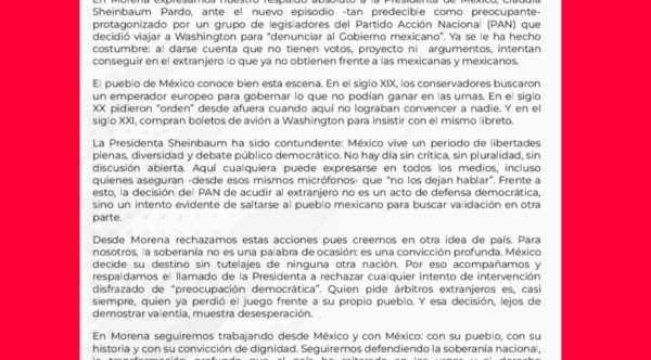 “No entienden que no entienden” || Alcalde acusa al PAN de sometimiento extranjero por llevar el 15N a Washington