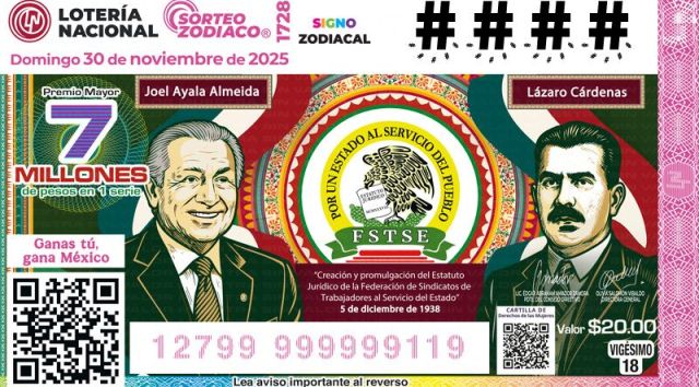 Reconocen 87 años de derechos laborales del Estado con billete conmemorativo de la Lotería Nacional (+video)