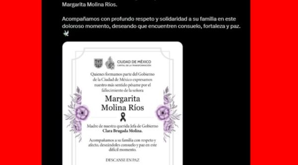 Claudia Sheinbaum y el gobierno capitalino expresan su solidaridad con Clara Brugada tras la muerte de su madre