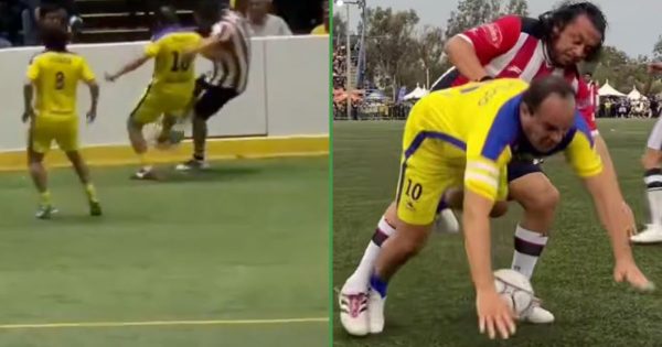 ¡Collarín urgente! Héctor Reynoso le da patadón a Cuauhtémoc Blanco en partido “amistoso”