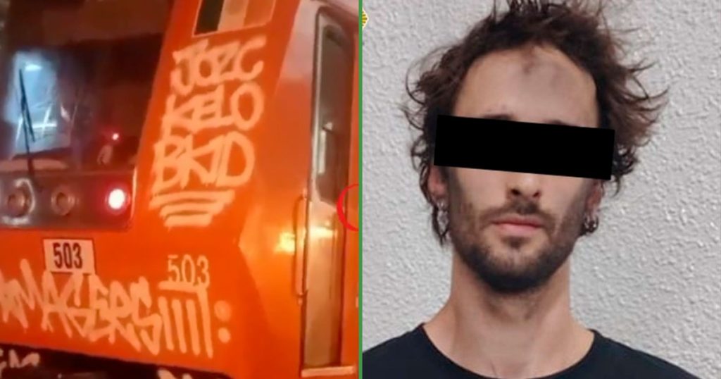 Hoy es el día inverso: detienen a gringo y francés por estar grafiteando el Metro de la CDMX