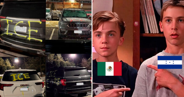 Grafitean patrullas de ICE, y mexicanos y hondureños se avientan la bolita