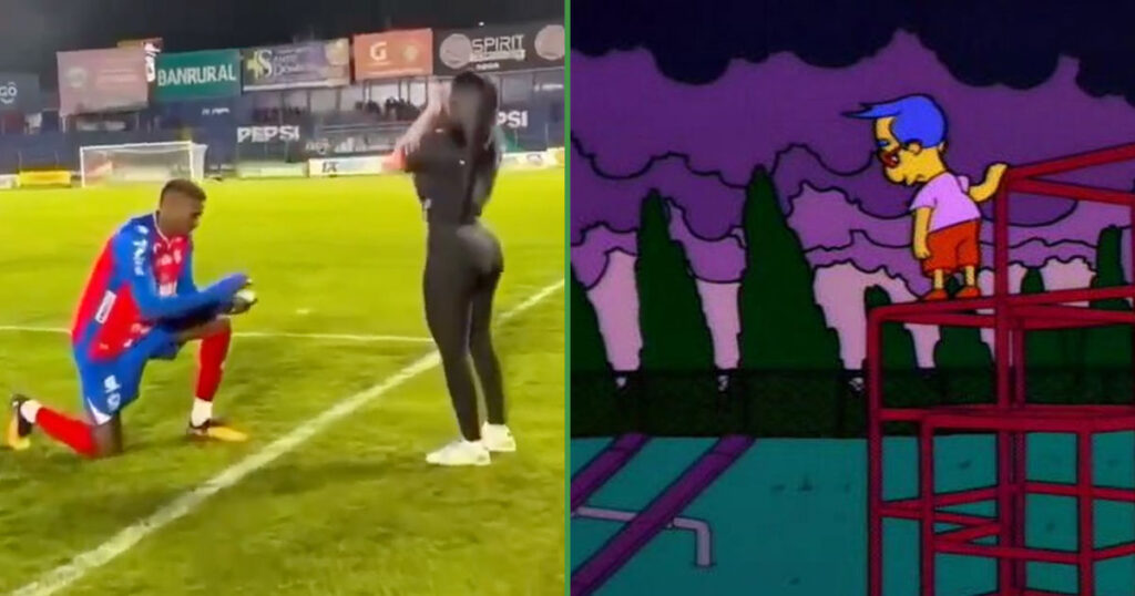 Futbolista le pidió matrimonio a su novia en pleno partido, y a la semana lo cortaron