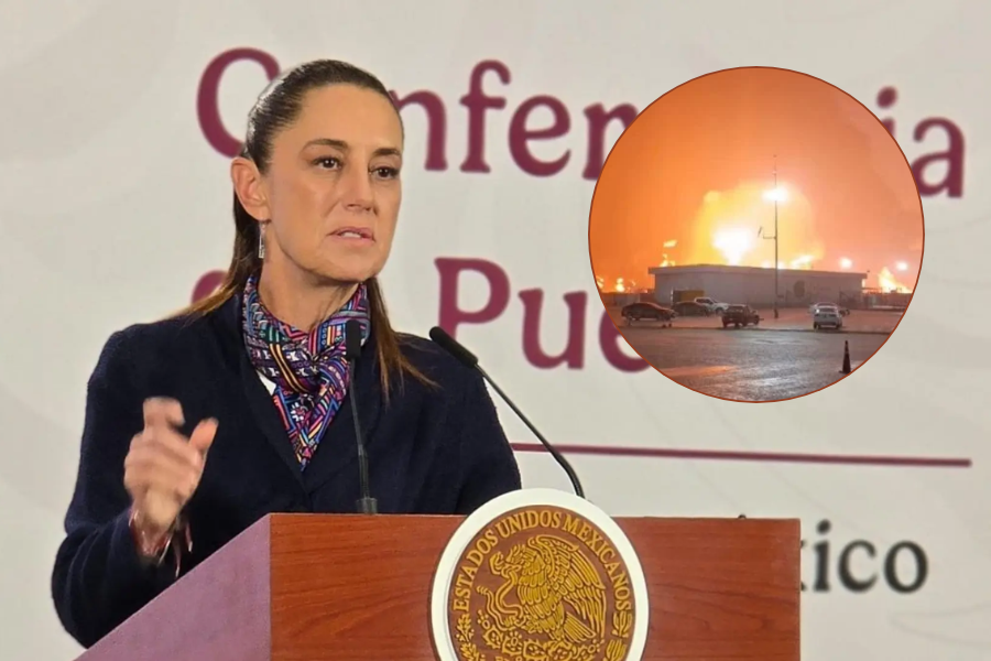 Confirma Sheinbaum cinco muertes tras el incendio en Dos Bocas