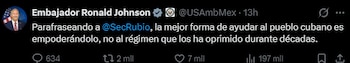 El embajador de EEUU en México le contesta a AMLO por pedir donación a Cuba: propone “empoderar” al pueblo, no al gobierno