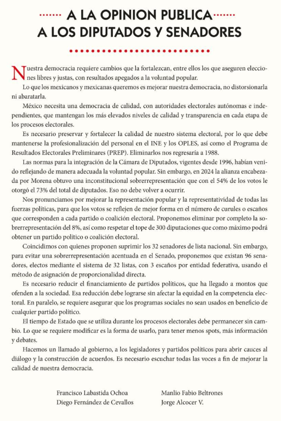 Exigen blindar la democracia: Figuras de la política advierten riesgo de retroceso a 1988