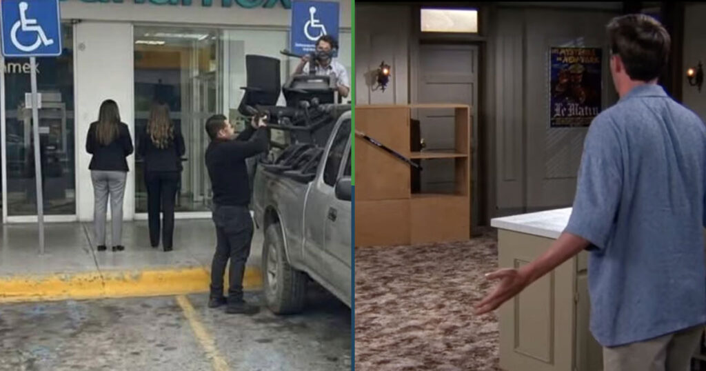 Exempleado de banco embarga sucursal y hasta los cubículos se llevó