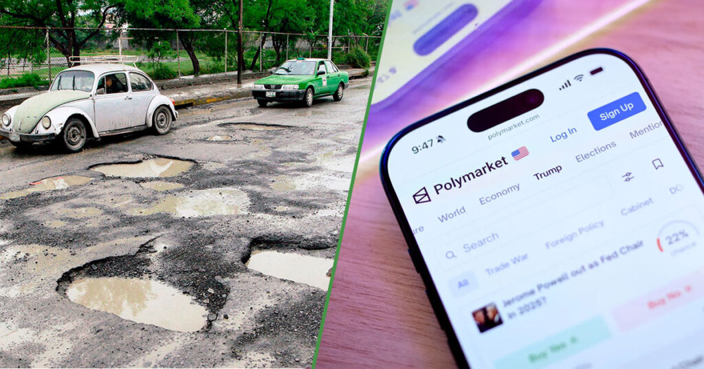 Lanzan apuesta en Polymarket para que el gobierno arregle los baches
