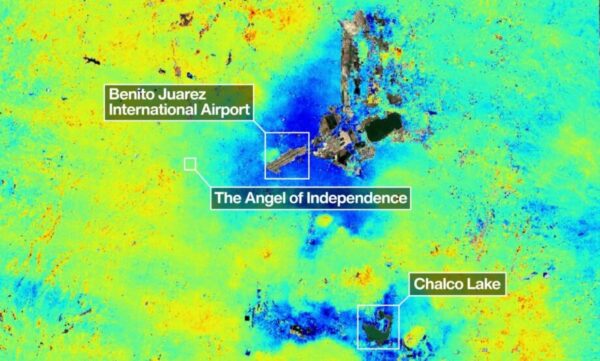 NASA revela acelerado hundimiento de CDMX