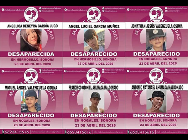 Reportan desaparición de seis jóvenes en Hermosillo y Nogales