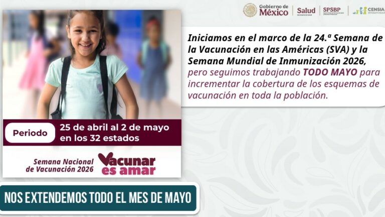 Semana Nacional de Vacunación se extiende a mayo
