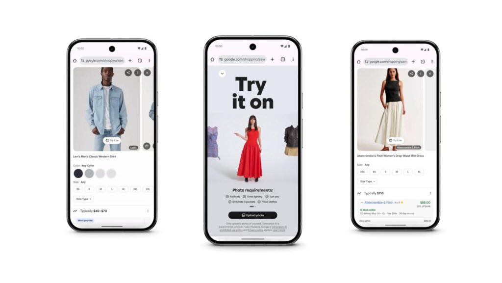 Ahora puedes probarte virtualmente ropa y zapatos con esta nueva función de compras con IA