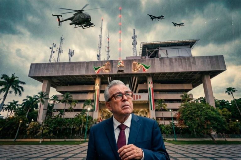 Bajo vigilancia aérea: reporte de inteligencia ubica a Rocha Moya en el Palacio de Gobierno de Culiacán