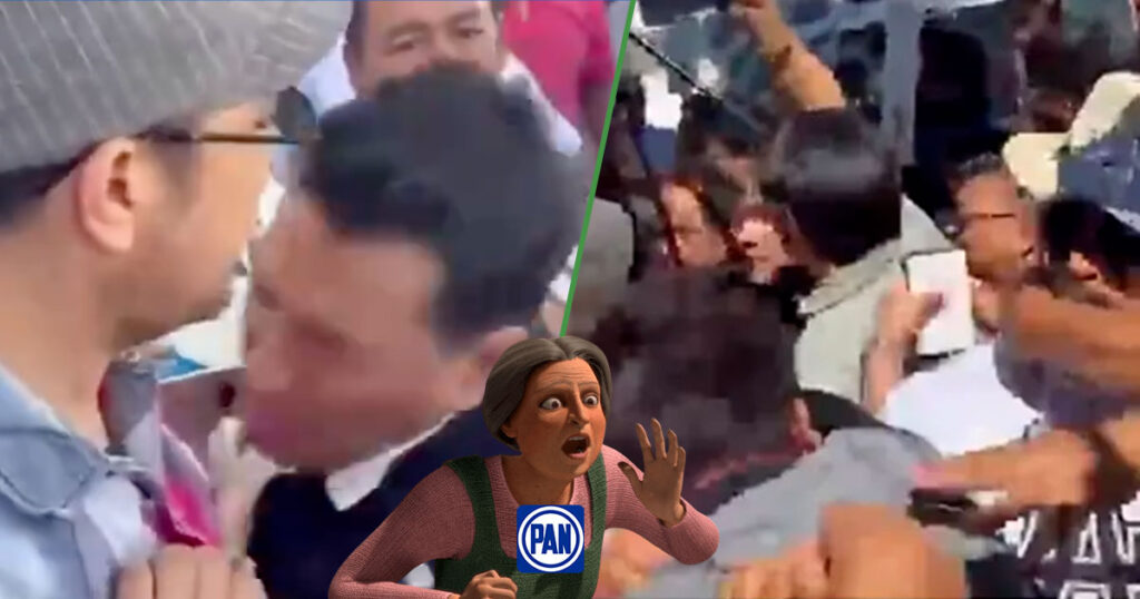 Panistas se pelean entre ellos en evento de apoyo a la gobernadora Maru Campos