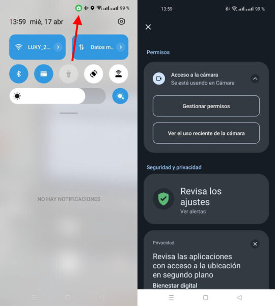 Qué significa el punto verde que sale a veces en la pantalla de tu móvil Android