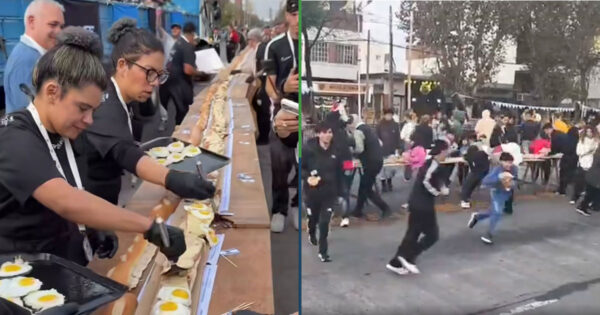 En Argentina querían romper el récord del “sándwich más grande”, pero la gente se lo comió antes de acabar