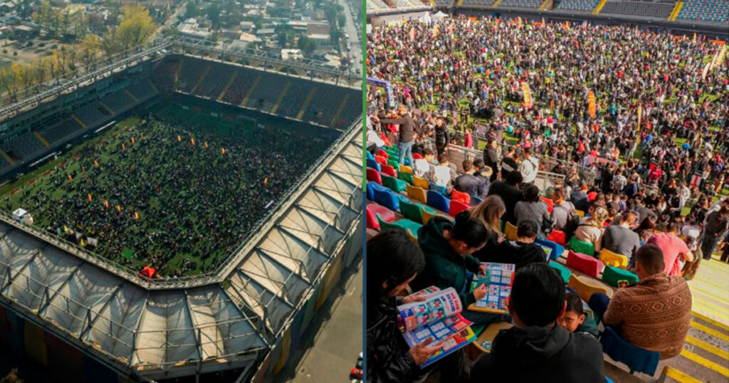 En Chile llenaron un estadio para hacer intercambio de estampitas del Mundial