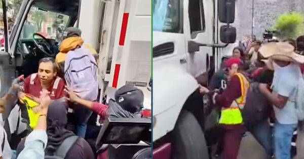Héroe: trabajador de la basura impide que los de la CNTE se roben su camión