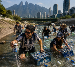 Samuel García resuelve problema del agua regalando cheve a los nuevoleoneses