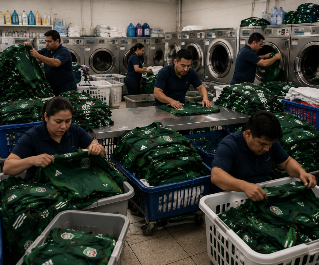 Lavanderías saturadas de tantas camisas de la Selección que les pidieron lavar