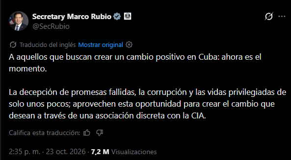 Rubio pide un cambio “muy drástico” en Cuba y llama a colaborar con la CIA - Ilustración 2