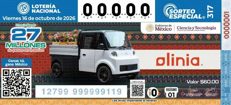 Lotería Nacional presenta billete conmemorativo dedicado a Olinia - Ilustración 2