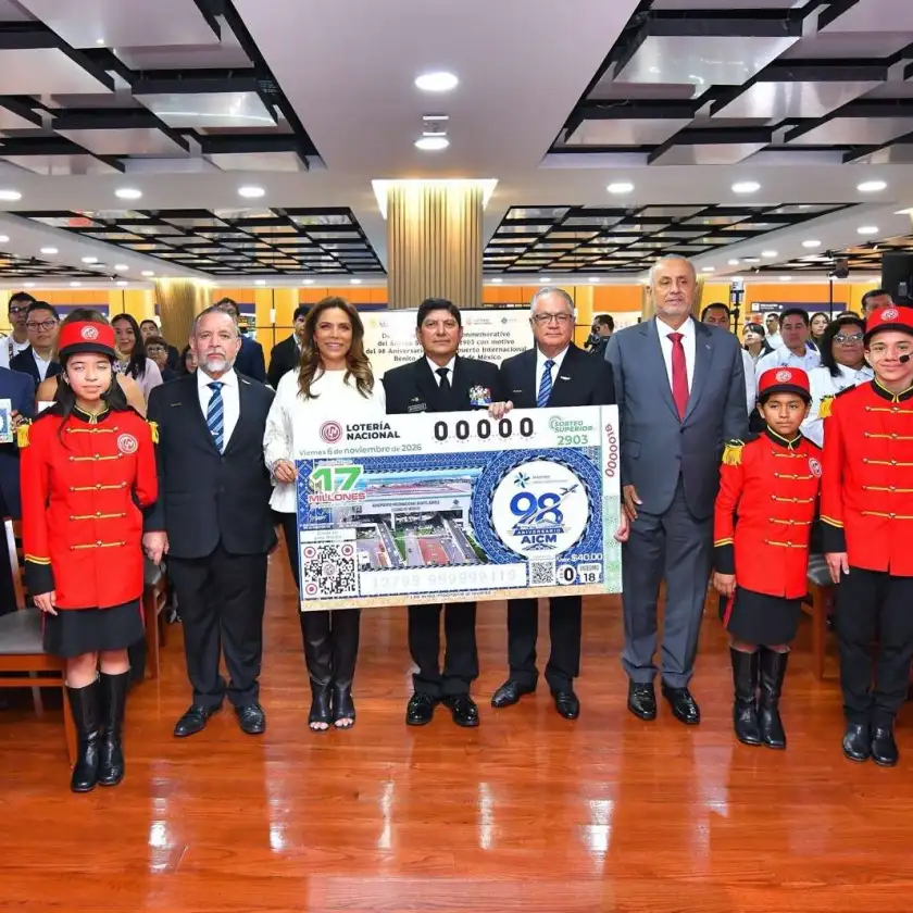 Lotería Nacional presenta billete por los 98 años del AICM - Ilustración 1